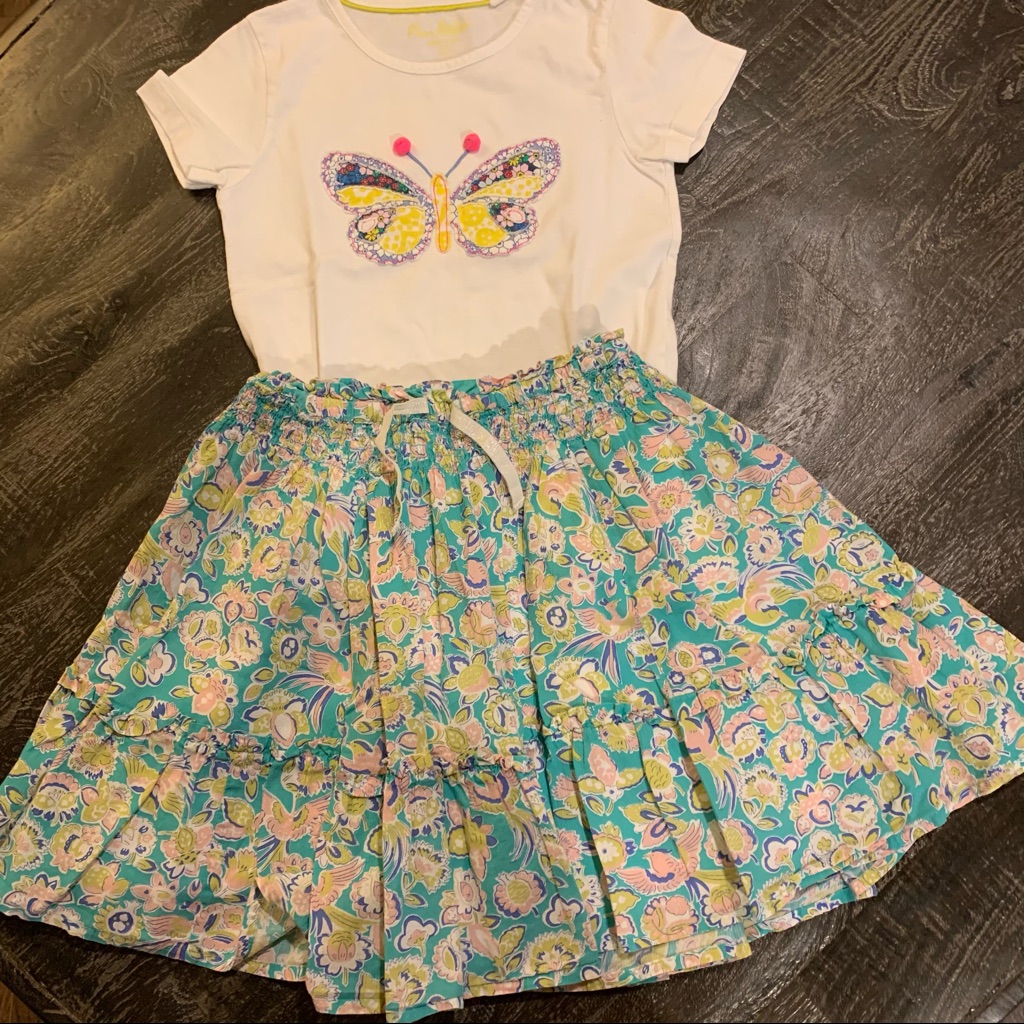 Mini Boden Top And Skirt Set